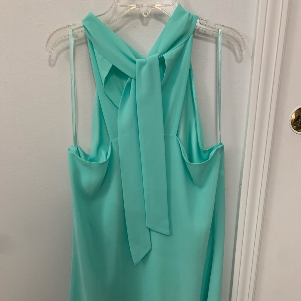 Francesca’s - Sleeveless, High Neck Dress - M - Mint Green/Teal